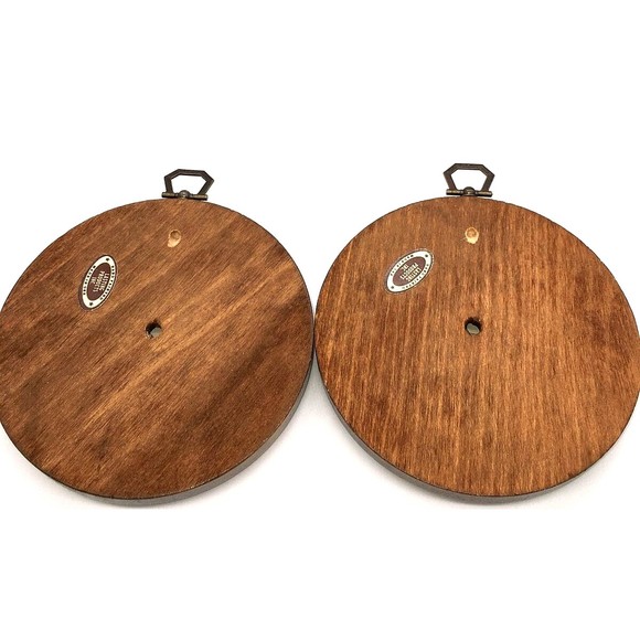 Vintage Set of 2 Homco Lasting Products Ceramic Wall Hanging Rose Hand Painted - Picture 5 of 12